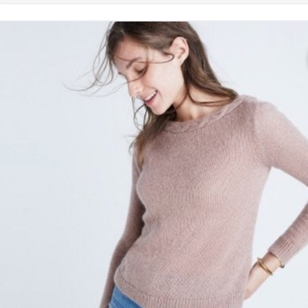Madewell Scoop Neck Sweater in Dusty Rose